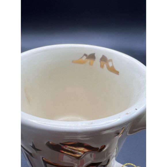 Large Radio City Rockettes Christmas Coffee Mug Cream And Gold【sold as it is】 - Picture 4 of 4